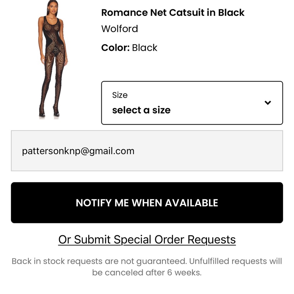 Wolford Romance Catsuit S